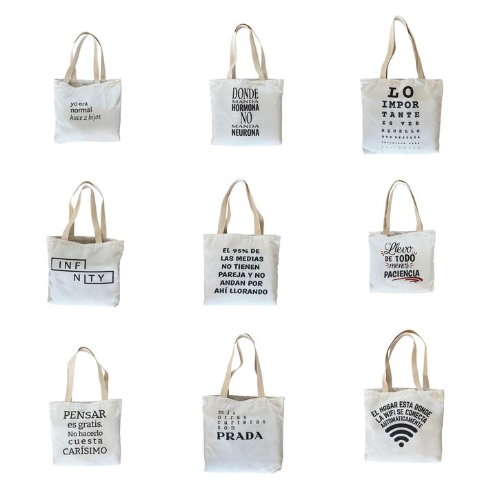 10% OFF - BOLSA TOTE - X 12 SURTIDAS